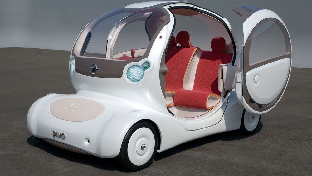 Обои для рабочего стола Автомобиль малютка Nissan Pivo Concept питается от литий-ионной батареи