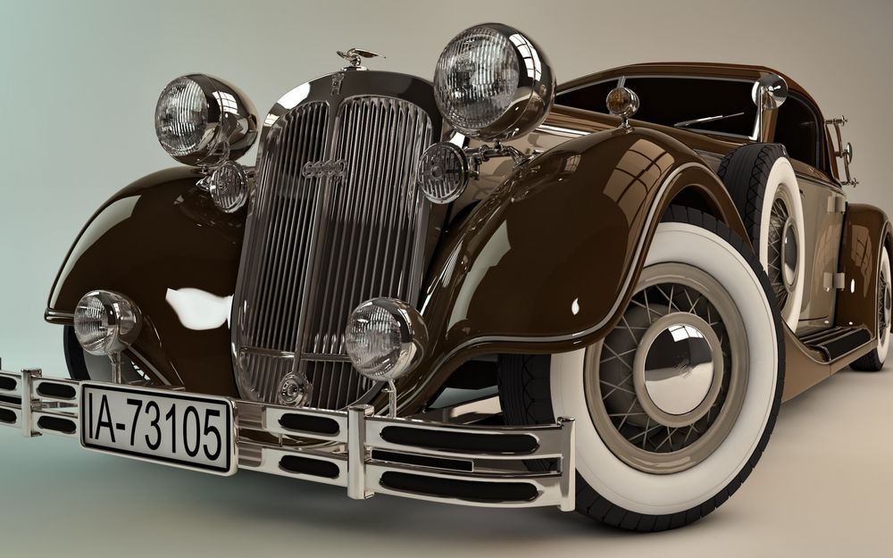 Обои для рабочего стола Автомобиль 853, Хорьх / Horch, 1937г sport на бежевом фоне