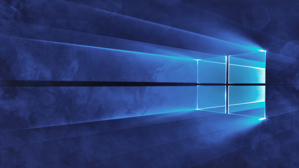Обои для рабочего стола Windows 10, квадраты на синем фоне