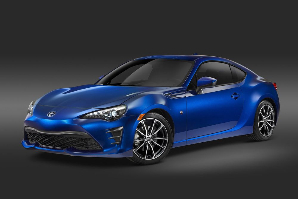 Обои для рабочего стола Суперкары, студия, 2017, Toyota GT86, синяя тойота на сером фоне