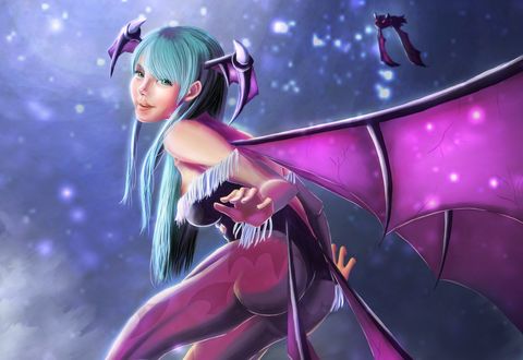 Обои на рабочий стол Morrigan Aensland из игры Vampire Darkstalkers