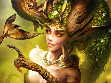 Обои на рабочий стол Лунара / Lunara из игры Герои Шторма / Heroes of the Storm