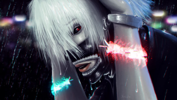 Обои на рабочий стол Ken Kaneki / Кен Канеки из аниме Tokyo Ghoul / Токийский Гуль, by yuCide