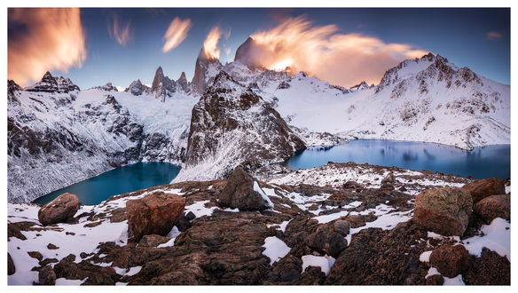 Обои на рабочий стол Laguna de los Tres and Laguna Sucia / Лагуна-де-лос-Трес и Лагуна Суциа, by SvenMueller