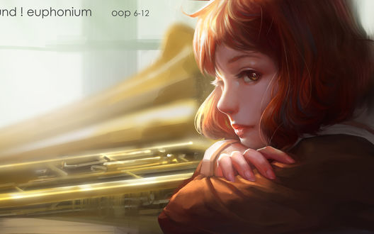 Обои на рабочий стол Кумико Омаэ / Kumiko Oumae из аниме Звучи! Эуфониум / Hibike! Euphonium