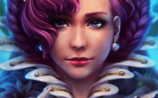 Обои на рабочий стол Юфемия ли Британия / Euphemia li Britannia из аниме Код Гиас / Code Geass, by Anna Verhoog