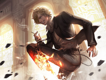 Обои на рабочий стол Санджи / Sanji из аниме Ван Пис / One Piece