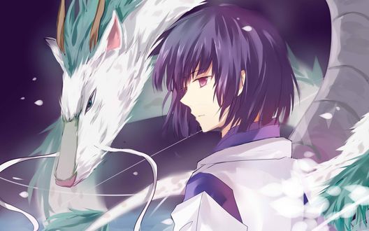 Обои на рабочий стол Нaku / Хаку из аниме Spirited Away / Унесенные призраками, by Rollo