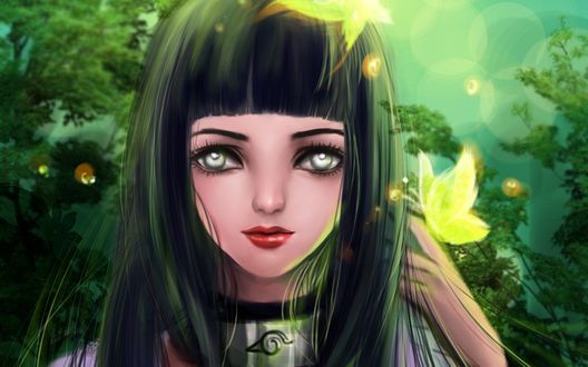 Обои на рабочий стол Hinata Hyuga / Хината Хьюга из аниме Наруто / Naruto, by RikaMello