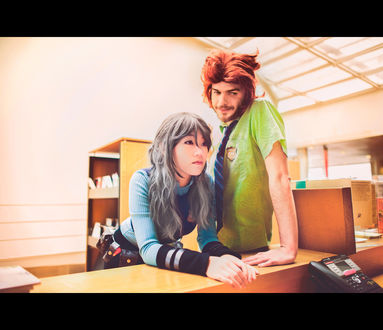 Обои на рабочий стол Косплей Джуди Хопс / Judy Hopps (Law) и Ник Уайлд / Nick Wilde (Teru) из мультфильма Зверополис / Zootropolis, by TrustOurWorldNow