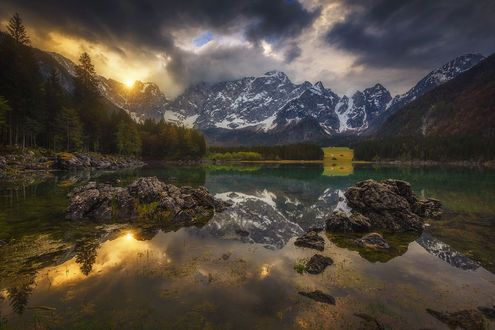 Обои на рабочий стол Работа laghi di fusine, italy / озеро Фузине, Италия, by roblfc1892