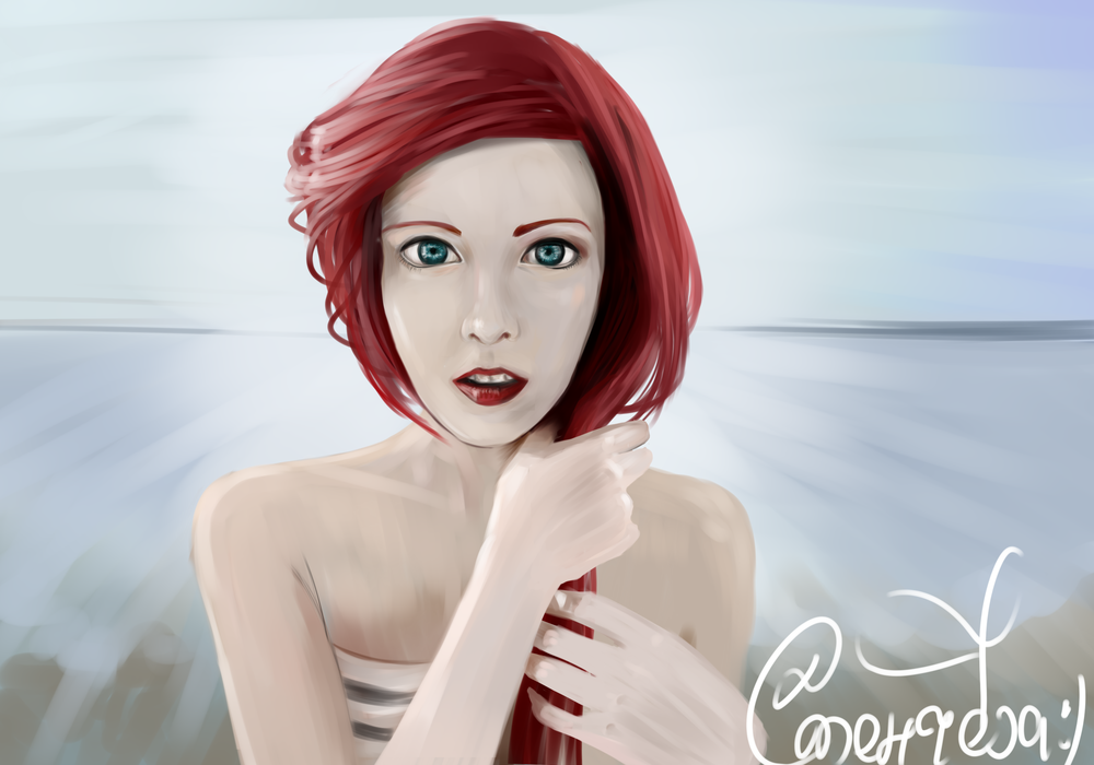 Обои для рабочего стола Ариэль / Ariel из мультфильма Русалочка / The Little Mermaid, by ZaStenchevaya