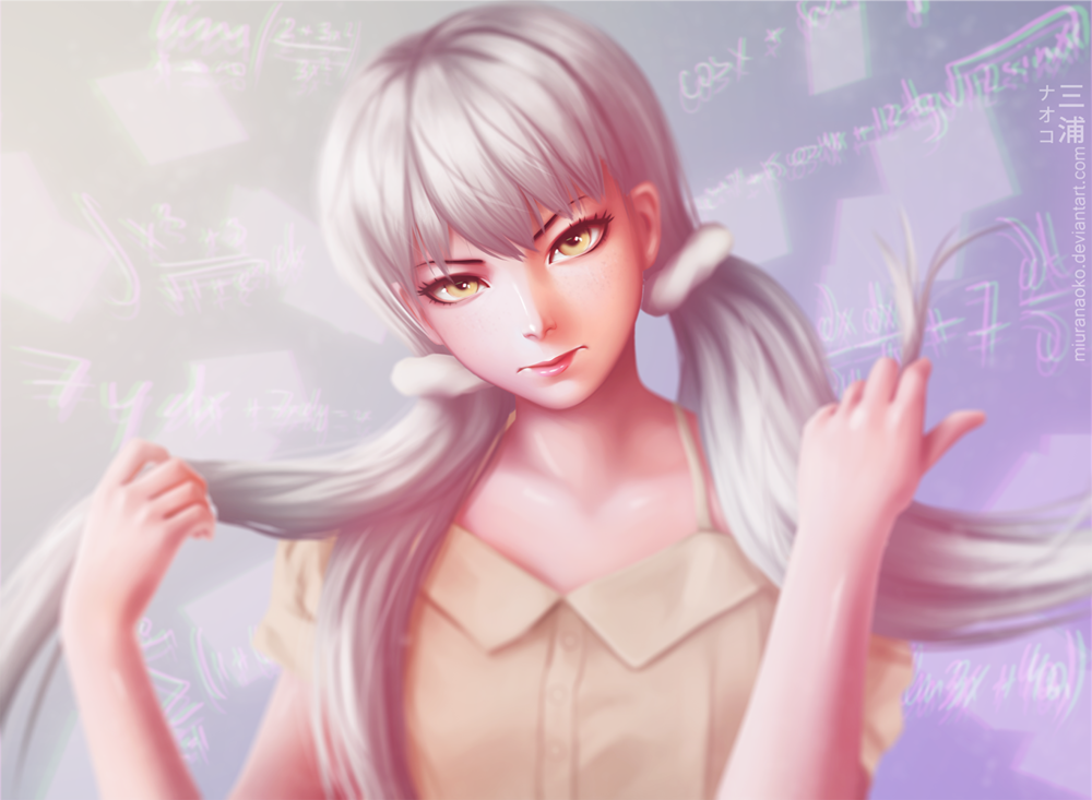 Обои для рабочего стола Содати Оикура / Sodachi Oikura из аниме История финала / Owarimonogatari, by Miura Naoko