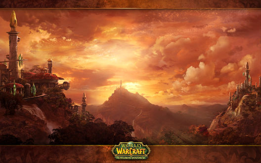 Обои на рабочий стол Вид на город Луносвет из игры World of Warcraft