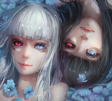 Обои на рабочий стол Наширо Ясухиса / Nashiro Yasuhisa и Курона Ясухиса / Kurona Yasuhisa из аниме Токийский монстр / Tokyo Ghoul