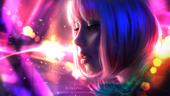 Обои на рабочий стол Девушка с короткой стрижкой, by AyyaSap