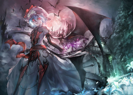 Обои на рабочий стол Remilia Scarlet / Ремилия Скарлет из игры Проект Восток / Touhou Project, by Azoth