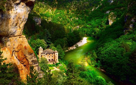 Обои на рабочий стол Отель Chateau de la Caze, Сент-Эними, Франция / Sainte-&;nimie, France