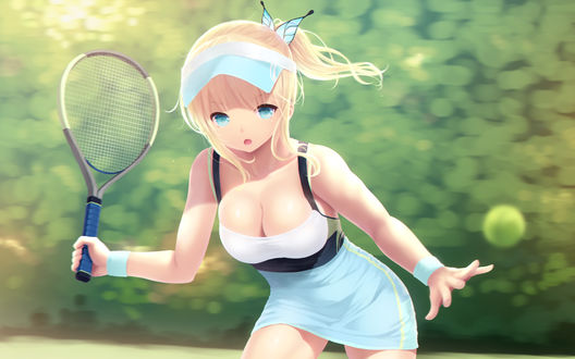 Обои на рабочий стол Сэна Касивадзаки / Sena Kashiwazaki играет в тенис, персонаж из аниме У меня мало друзей / Boku wa Tomodachi ga Sukunai, art by Cait»