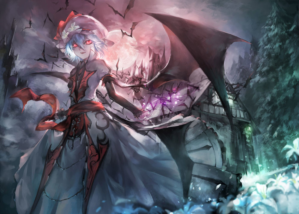 Обои для рабочего стола Remilia Scarlet / Ремилия Скарлет из игры Проект Восток / Touhou Project, by Azoth