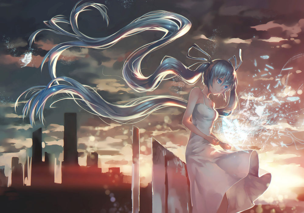 Обои для рабочего стола Vocaloid Hatsune Miku / Вокалоид Хатсунэ Мику, by Azoth