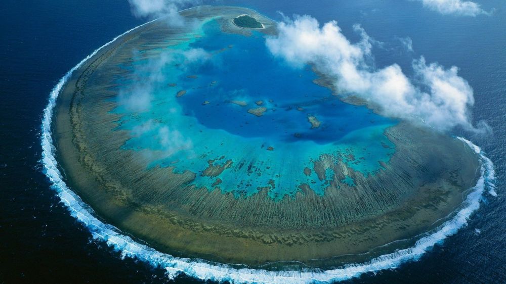 Обои для рабочего стола Коралловый остров Леди Масгрэйв, Австралия / Lady Musgrave Island, Great Barrier Reef, Australia