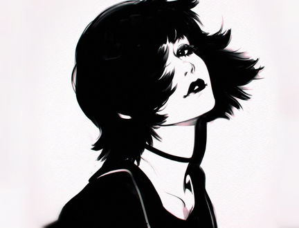 Обои на рабочий стол Портрет симпатичной девушки, by Kuvshinov Ilya