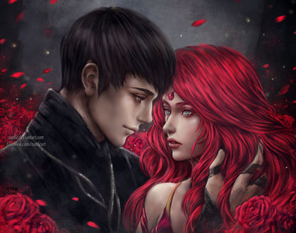 Обои на рабочий стол Rose Red / Красная роза и Lance / Ланс, by NanFe