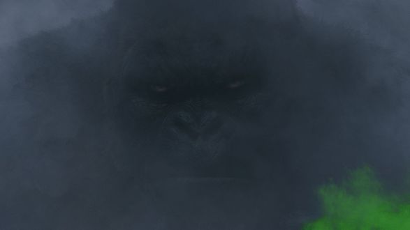 Обои на рабочий стол Огромный Кинг Конг в тумане, Кинг-Конг / King Kong/ — приключенческий фильм