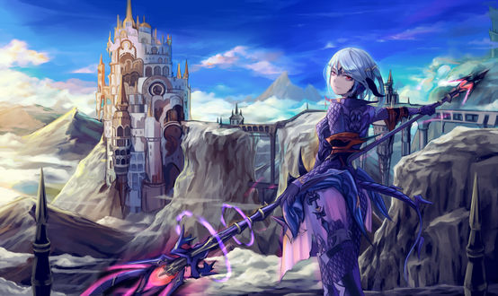 Обои на рабочий стол Au Ra / Ау Ра из игры Final Fantasy XIV / Последняя фантазия 14, art by Pixiv Id 4293133