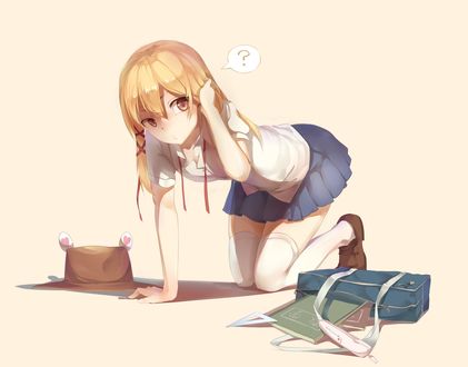 Обои на рабочий стол Сувако Мория / Moriya Suwako в школьной форме из серии игры Touhou Project / Проект Восток, art by Genso Kuro Usagi