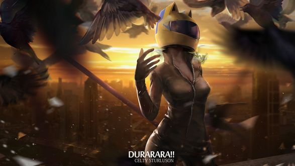 Обои на рабочий стол Селти Стурлусон / Celty Sturluson из аниме Дюрарара / Durarara! / Всадник без головы