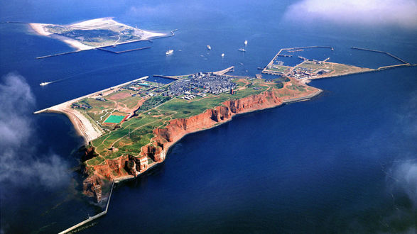 Обои на рабочий стол Deutschland, Heligoland / Хельголанд, Германия, остров в Северном море, аэрофотосъемка