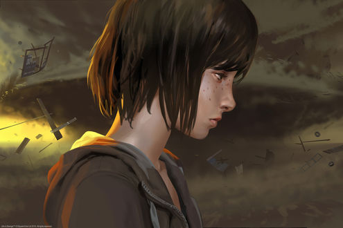 Обои на рабочий стол Максин Колфилд, более известная как Макс / Max Caulfield — главная героиня игры Life is Strange / Жизнь – странная штука, art by Edouard Caplain