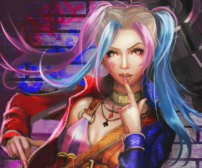 Обои на рабочий стол Harley Quinn / Харли Квинн из фильма Отряд самоубийц / Suicide Squad, art by NaNinna