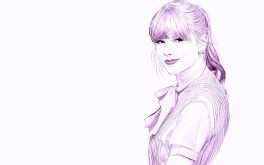 Обои на рабочий стол Taylor Swift / Тэйлор Свифт, известная певица, рисунок карандашом