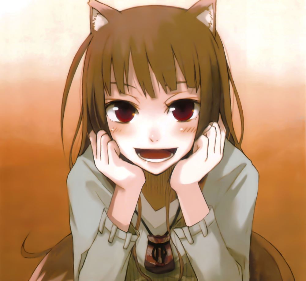 Обои для рабочего стола Horo / Хоро, из аниме Spice and Wolf / Волчица и пряности, art by Ayakura Juu
