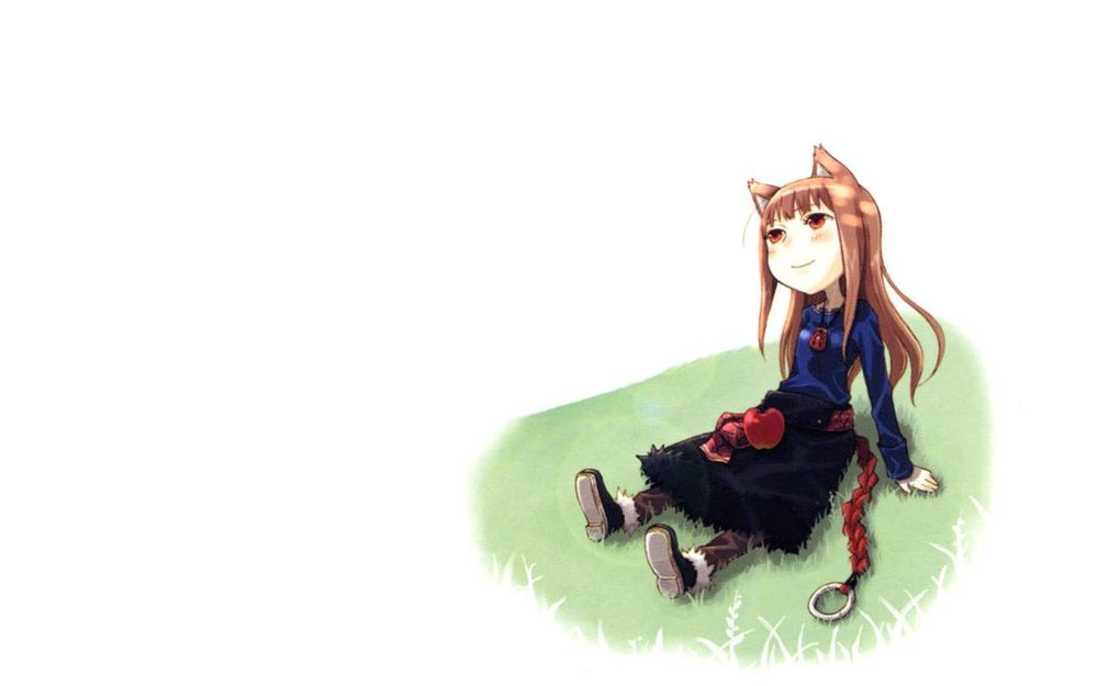 Обои для рабочего стола Horo / Хоро из аниме Spice and Wolf / Волчица и пряности, art by Ayakura Juu