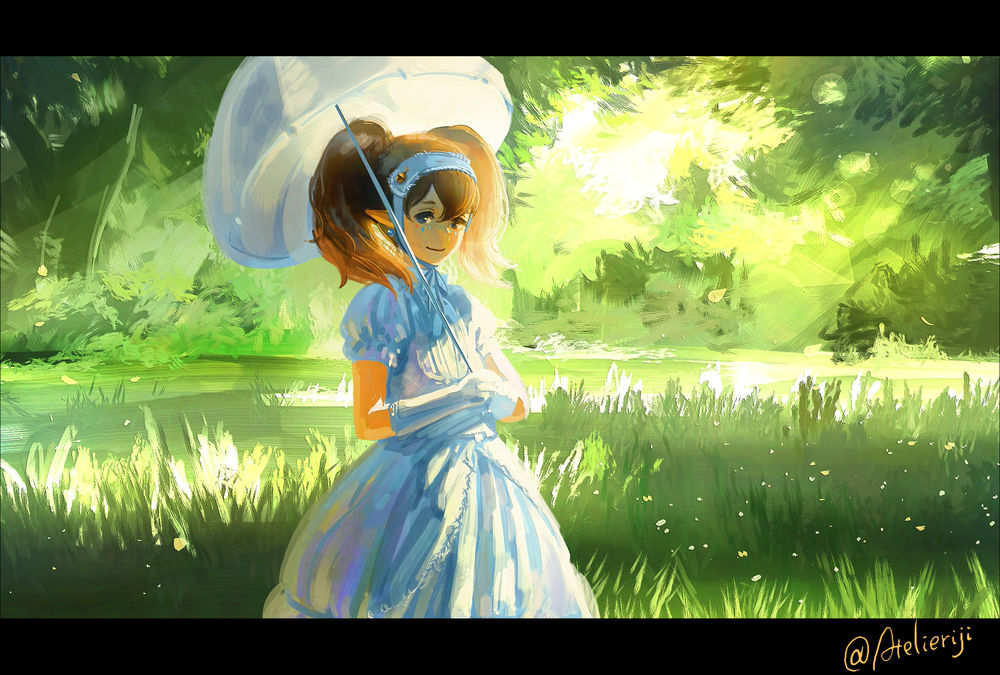 Обои для рабочего стола Agitha / Агифа из игры Zelda no Densetsu / Twilight Princess, art by Atelieriji