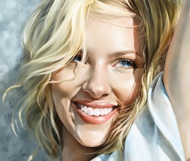 Обои на рабочий стол Портрет Scarlett Johansson / Скарлетт Йоханссон, by Catherine Steuer