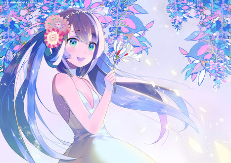Обои на рабочий стол Vocaloid Hatsune Miku / Вокалоид Хатсуне Мику, art by Kai (Pixiv93444)