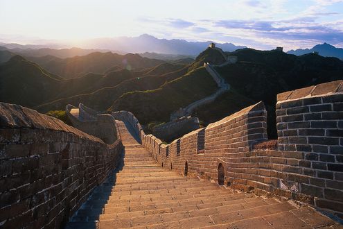 Обои на рабочий стол Вид на Great Wall of China / Великую Китайскую стену, Китай
