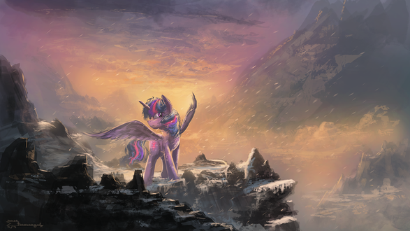Обои на рабочий стол Сумеречная Искорка / Twilight Sparkle из мультсериала Мой маленький пони: Дружба – это чудо / My Little Pony: Friendship is Magic / MLP:FiM, by Shamanguli