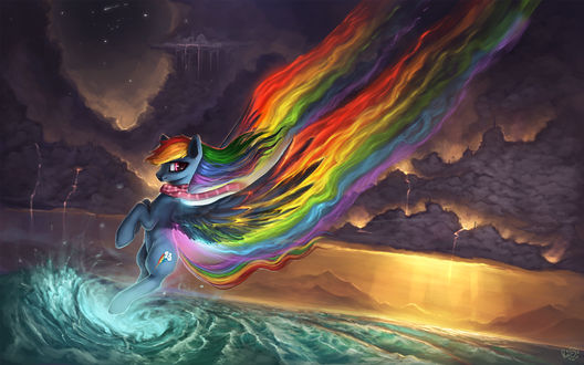 Обои на рабочий стол Радуга Дэш / Rainbow Dash из мультсериала Мой маленький пони: Дружба – это чудо / My Little Pony: Friendship is Magic / MLP:FiM, by Rain-Gear