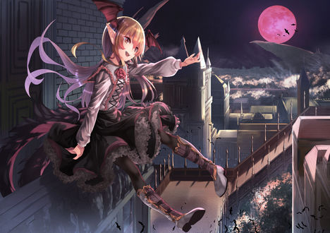 Обои на рабочий стол Vampy / Вампи из игры Granblue Fantasy, art by Saraki