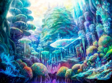 Обои на рабочий стол Рыба в подводном царстве, by Kemi Neko