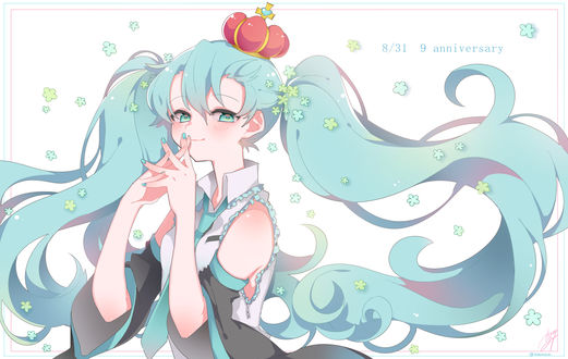 Обои на рабочий стол Vocaloid Hatsune Miki / Вокалоид Хатсуне Мику, art by Pixiv Id 5292465