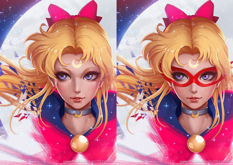 Обои на рабочий стол Aino Minako / Айно Минако / Sailor V из аниме Codename: Sailor V / Кодовое имя - Сейлор Ви, Bishoujo Senshi Sailor Moon / Красавица-воин Сейлор Мун, art by Magion02