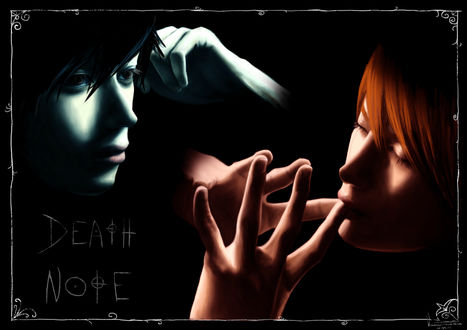 Обои на рабочий стол Лайт Ягами / Light Yagami и Эль Лоулайт / L Lawliet из аниме Тетрадь Смерти / Death Note, by tesorone