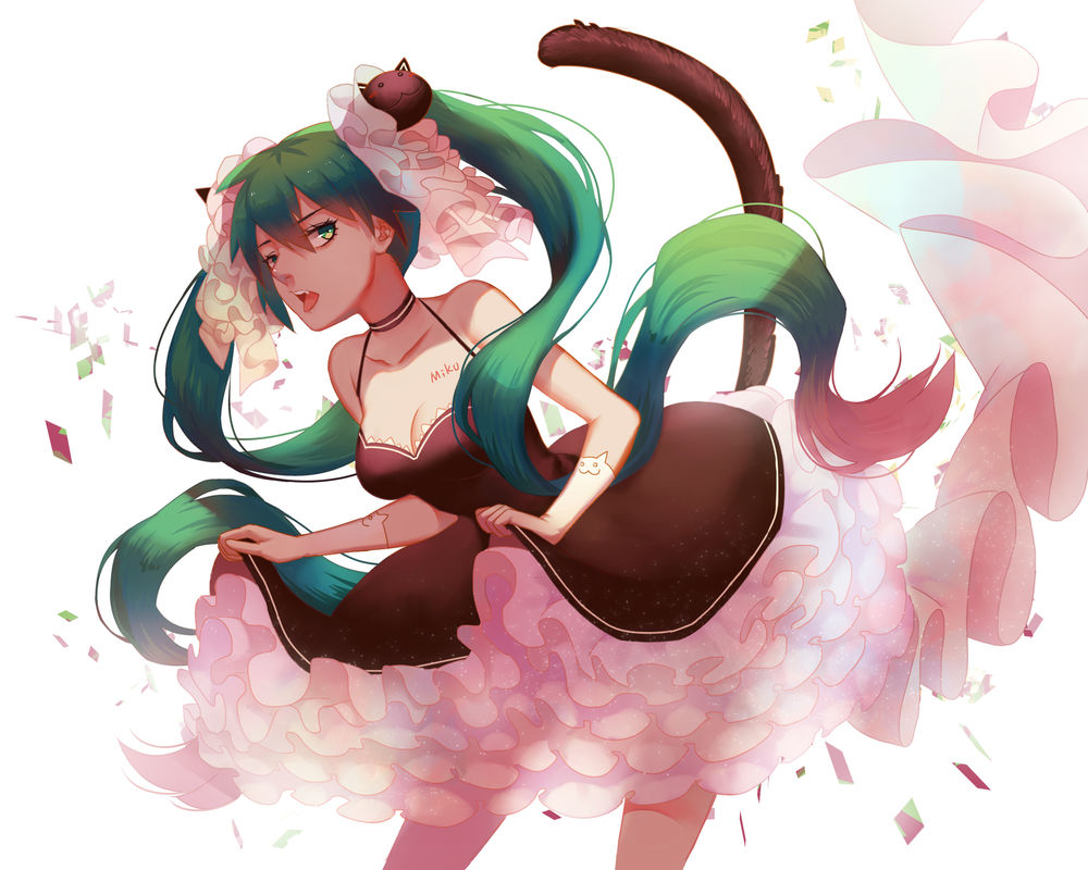 Обои для рабочего стола Vocaloid Hatsune Miki / Вокалоид Хатсуне Мику, art by Pixiv Id 12145962
